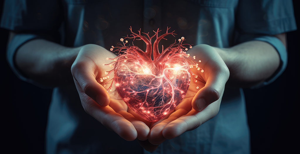 living 5. Electric heart in hands